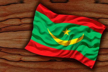 National flag of Mauritania. Background  with flag of Mauritania