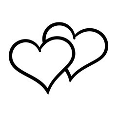 Heart line art style. Heart for Valentine's Day. Vector hand-drawn illustration isolated on white background.