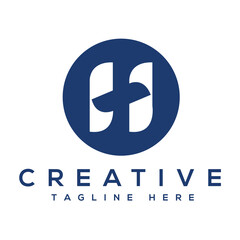 Letter h modern business logo design.H icon design