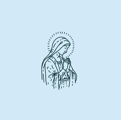 HESE HIGH QUALITY MOTHER MARIA VECTOR FOR USING VARIOUS TYPES OF DESIGN WORKS LIKE T-SHIRT, LOGO, TATTOO AND HOME WALL DESIGN - obrazy, fototapety, plakaty