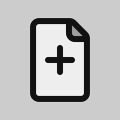 New document icon in filled line style, use for website mobile app presentation