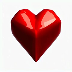 Red heart isolated on a white background. 3D render