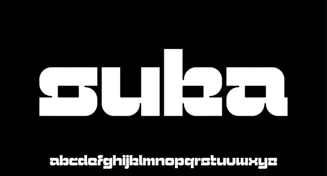 SUKA, cute bold modern geometric font	
