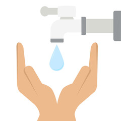 saving clean water faucet hand conservation
