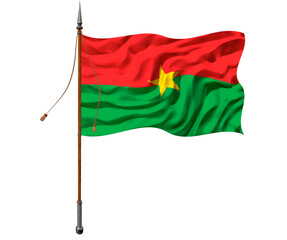 National flag of Burkina Faso.. Background  with flag of Burkina Faso..