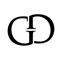 Letter initial GD monogram logo vector design illustration