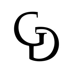 Letter initial GD monogram logo vector design illustration