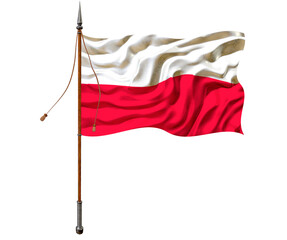 National Flag of Poland. Background  with flag  of Poland