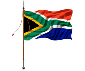 National flag of South Africa. Background  with flag of South Africa