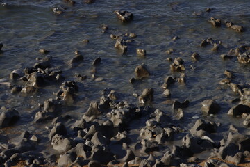 Rocks in the shore of Biarritz, France