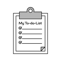My to do list vector template. This design is suitable doodle, binder or clipboard. Graphic with sheet, checklist.