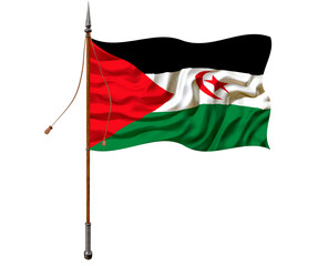 National flag of Western Sahara. Background  with flag of Western Sahara.