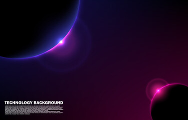 Vector abstract circles lines in round frame. view futuristic style. Abstract cosmic vibrant color circle borde. Neon glowing round frame. Ep.1