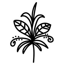 Leaf line art icon hand drawn vector design illustration