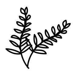 Leaf line art icon hand drawn vector design illustration