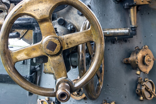 A close-up view of a part of an old technology