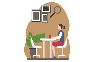 Coffee Shop Flat Design Illustration