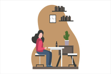 Coffee Shop Flat Design Illustration
