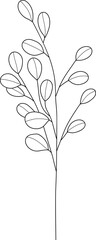 Botanical leaf branch line art