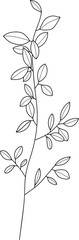 Botanical leaf branch line art