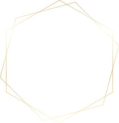 Luxury gold polygon shape frame 