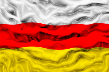 National flag of  South Ossetia. Background  with flag  of  South Ossetia