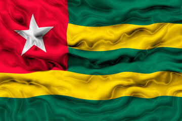 National flag of  Togo. Background  with flag of Togo.