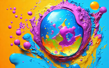water color paint glob art background