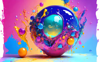 blob art water color paint glob art background - obrazy, fototapety, plakaty