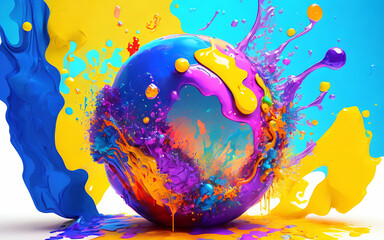 blob art water color paint glob art background