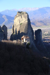 Fototapeta na wymiar metoera greece monastery churches on the rocks kalampaka city