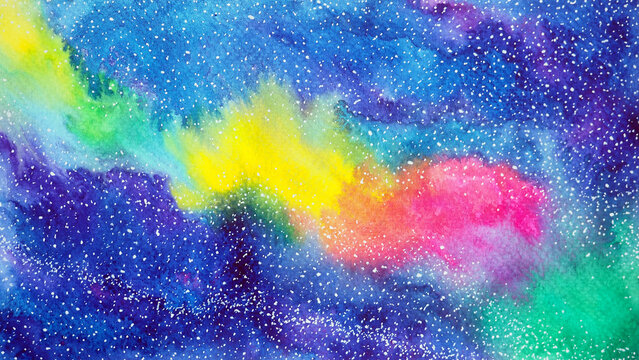 abstract universe galaxy space background magic sky night nebula cosmic cosmos rainbow wallpaper blue color texture art fantasy artwork design illustration watercolor painting hand drawing
