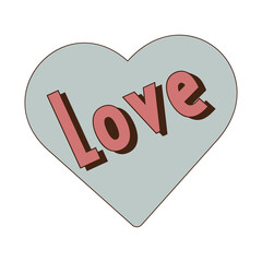 Retro style Valentine's day. y2k.Vector illustration of Groovy retro heart.Valentines day greeting card.Hippie happy heart in retro cartoon style.Vintage heart.Happy Valentine.Valentine's Day.