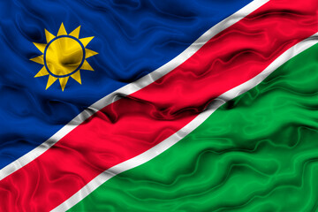 National flag of Namibia. Background  with flag of Namibia.