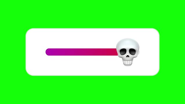 Skull Emoji Slider. High Quality Footage. 4K Animation