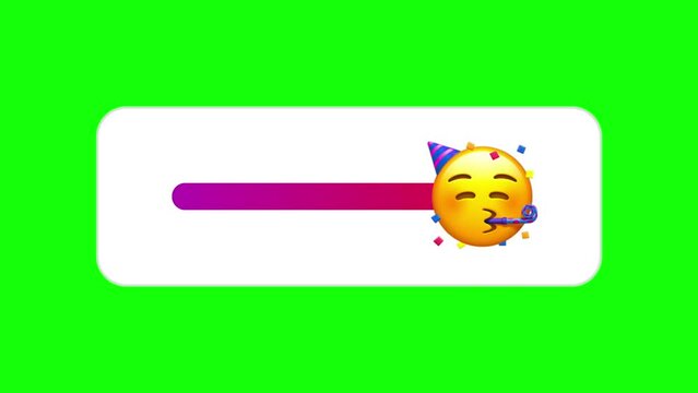 Partying Face Emoji Slider. High Quality Footage. 4K Animation