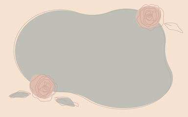 background with a frame and flowers