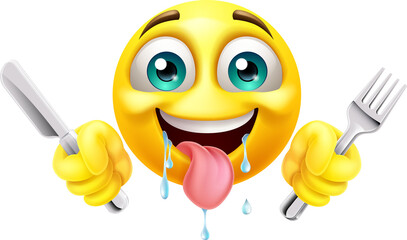 Hungry Drooling Face Emoji Emoticon Cartoon Icon