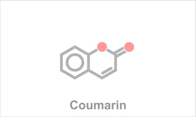 Simplified formula icon of coumarin.