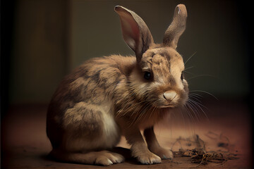 Obraz premium Rabbit portrait, generative ia