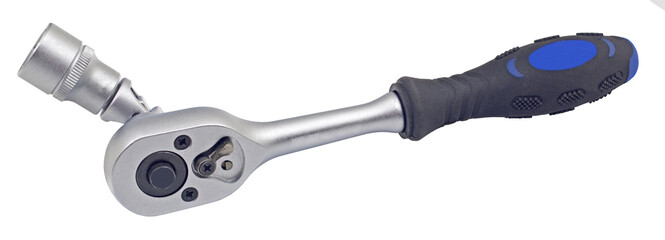 Ratchet wrench with rubberized handle with hexagonal socket