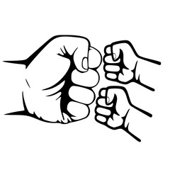  Fist Bump Dad and 2 Kids