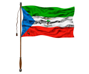 National flag  of Equatorial Guinea. Background  with flag  of Equatorial Guinea