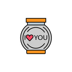 jar line icon. Elements of valentines day illustration icons. Signs, symbols can be used for web, logo, mobile app, UI, UX on white background