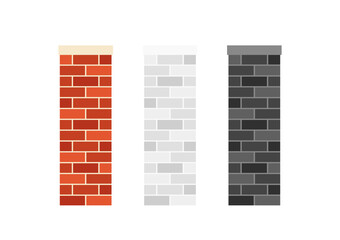 Brick pillar vector. wallpaper. Brick pillar on white background.