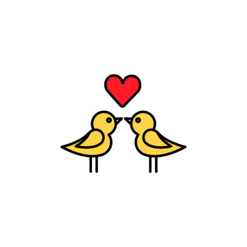 bird, love bird line icon. Elements of valentines day illustration icons. Signs, symbols can be used for web, logo, mobile app, UI, UX on white background