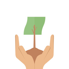 plant trees activities for environmental protection logo symbol
