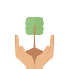 plant trees activities for environmental protection logo symbol
