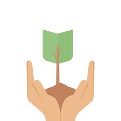 plant trees activities for environmental protection logo symbol
