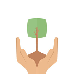 plant trees activities for environmental protection logo symbol
